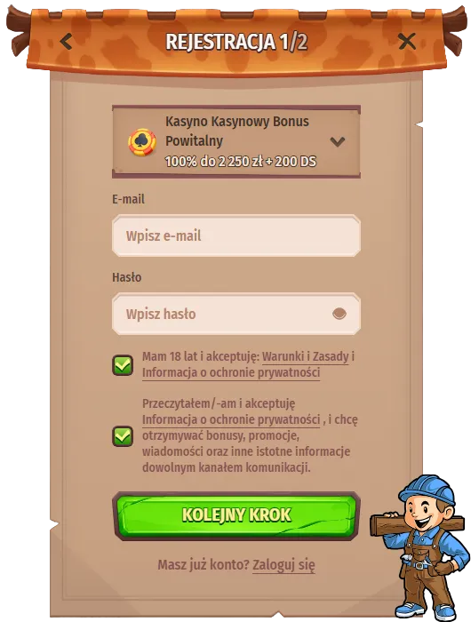 Zarejestruj się w kasynie Stonevegas